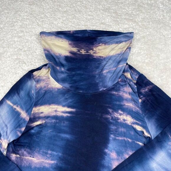 Soft Surroundings Blue Tie Dye Cowl Neck Tunic Pullover Top - Picture 4 of 7